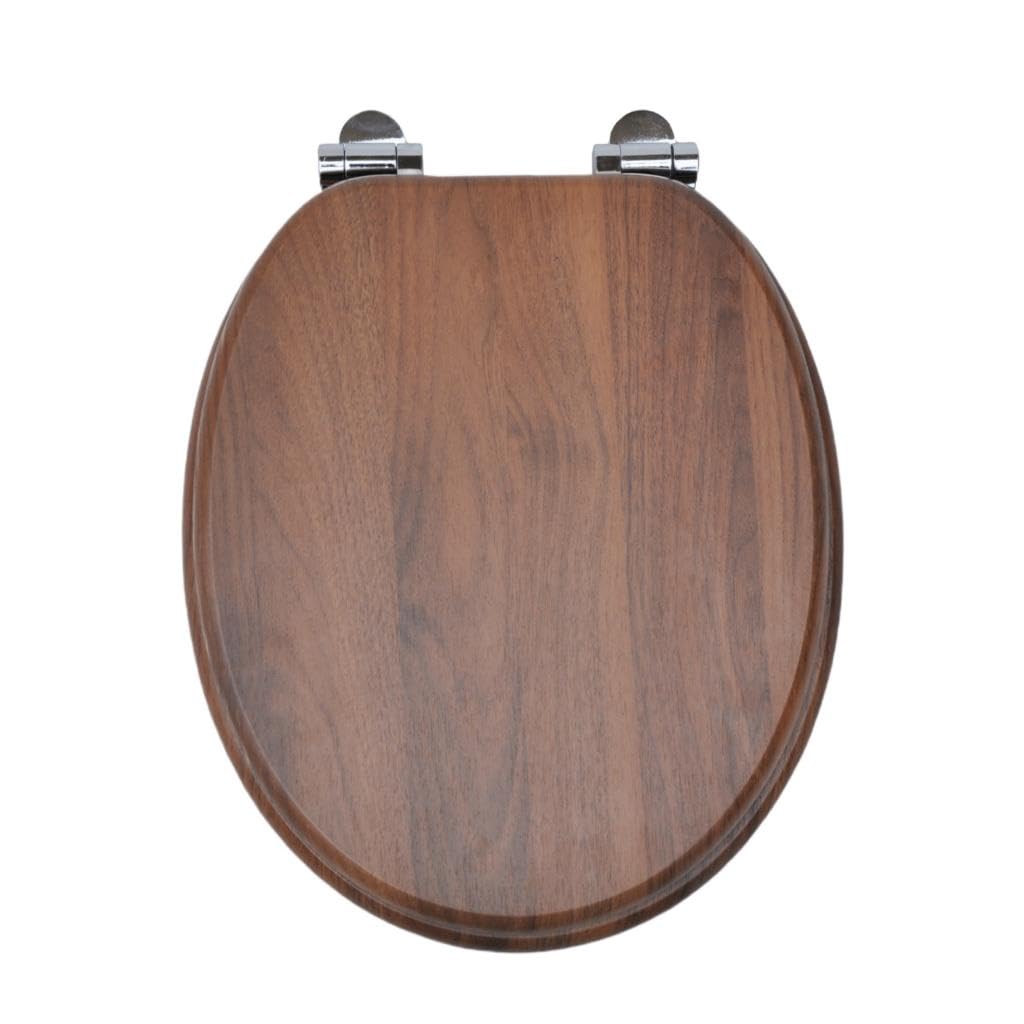 SAINOS MDF-Toilettensitz mit Soft-Close-Mechanismus, O-förmiger Toilettensitz mit verstellbaren Scharnieren aus Zinklegierung Verhindert Rostbildung, 180kg Tragkraft Ergonomisches Design