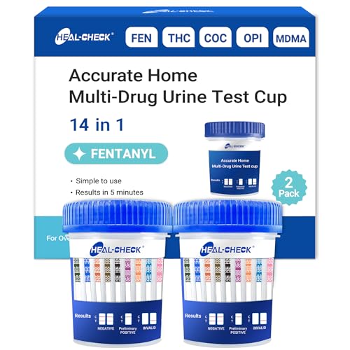 [2 Pack] 14 Panel Multi Drug Test Kit with Fentanyl (FEN), HEAL-CHECK Professional Drug Urine Test...