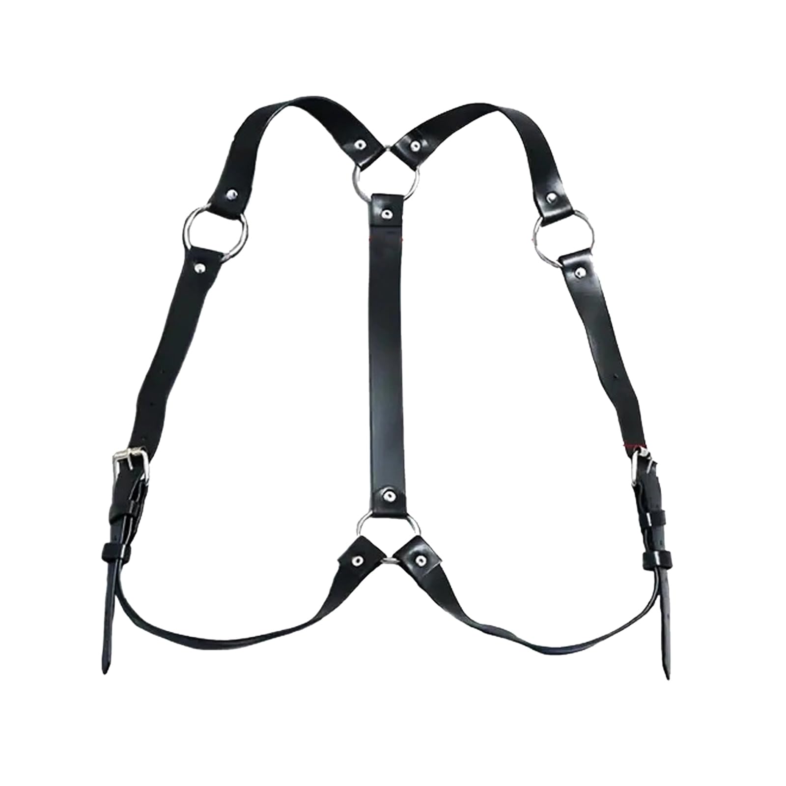GENEMEN Men's Body Chest Strap Harness PU Leather Supporter Adjustable Shoulder Strap Sexy Party Cosplay Costume