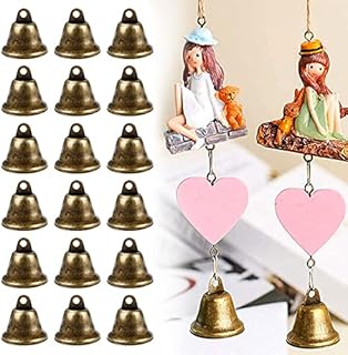 CODIRATO 35 PCS Vintage Bronze Craft Jingle Bells Mini Bronze Small Jingle Bells Mini Hanging Bells Bronze Vintage Hanging Bell for Home Decorations, Hanging Crafts, Aeolian Bells Making (30mm)