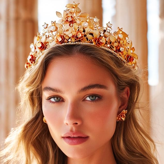 GORAIS Leaf Headband Gold Greek Goddess Tiaras and Crowns Wedding Headpiece for Women and Brides