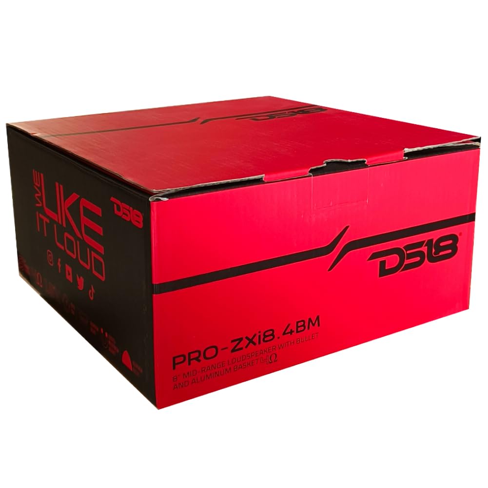 KIT Set pour DS 18 Pro-ZXi8.4BM Haut-Parleur midrange avec cône de 20 cm, diamètre 200 mm 8", 350 Watts rms 700 Watts Max, 4 ohm, sensibilité 99 DB, pour Voiture, 1 pièce