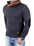 Reslad Sweatshirt Herren Zipper Kragen Pullover RS-03 Grau S