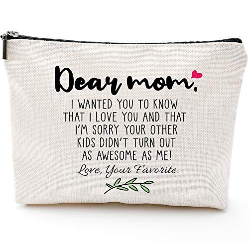 Dear mom,As awesome as me!-Mom Birthday Gifts,New Mom Gifts,Mom Birthday Gifts from Daughter Son,Funny Mom Gifts,Mom Makeup Bag-Waterproof Makeup Bag
