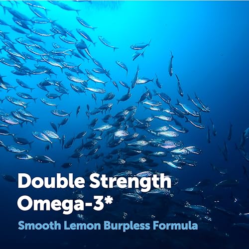 Image of Micro Ingredients Omega 3 Fish Oil Supplements 3,000mg Per Serving, 120 Softgels | Lemon Flavored - Burpless | EPA 540mg + DHA 360mg | Deep Sea Fish