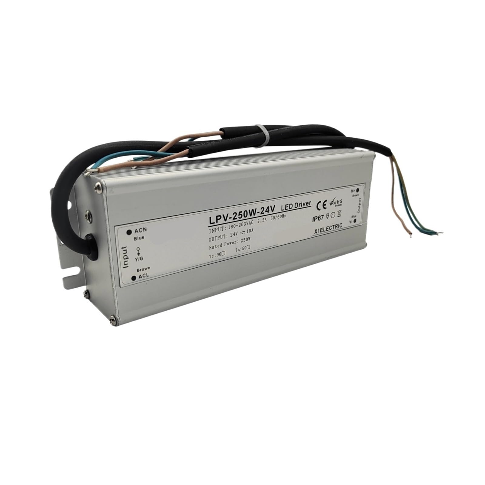 BRODEFUP 250W 200W Waterproof Power Supply 12V 24V 36V 48VDC Waterproofing Switching Power Supply LPV-250W 200W(24V,200W)