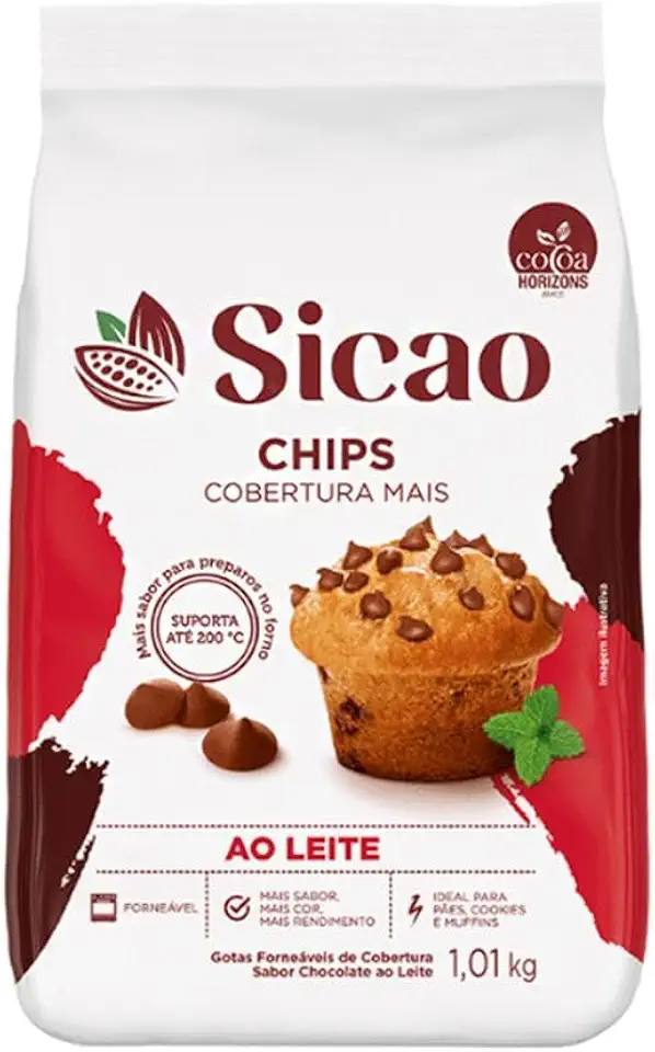 Chips Chocolate Forneáveis Ao Leite Cobertura 1,01kg - Sicao
