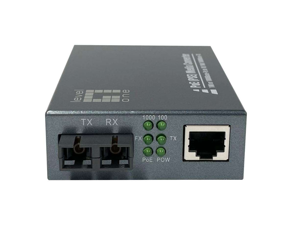 LevelOne GVT-2013 konwerter mediów Gigabit RJ45-na SC, PoE PSE, wielomodowe włókno szklane, 0,5 km