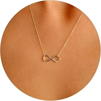 Gold Necklace for Women-14k Gold Plated Infinity Necklace Star Of David Necklace Evil Eye Cross Pendants Heart Dainty Gold Necklace For Women