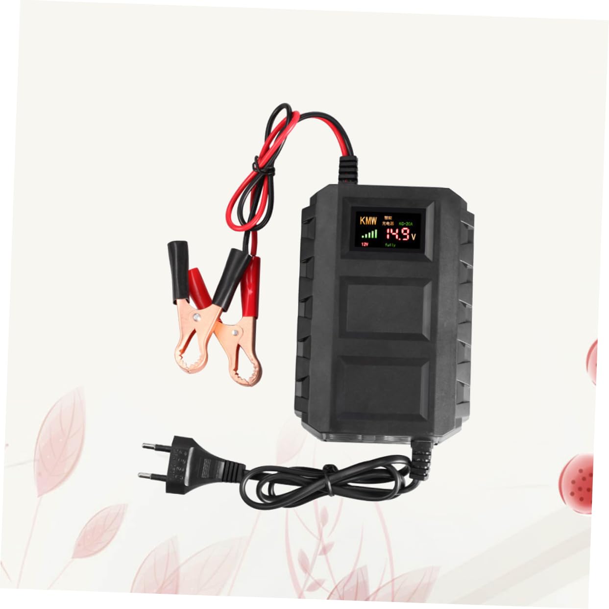 Chargeur de Batterie 12 V 20 A pour Moto, Batterie, Compact Noir