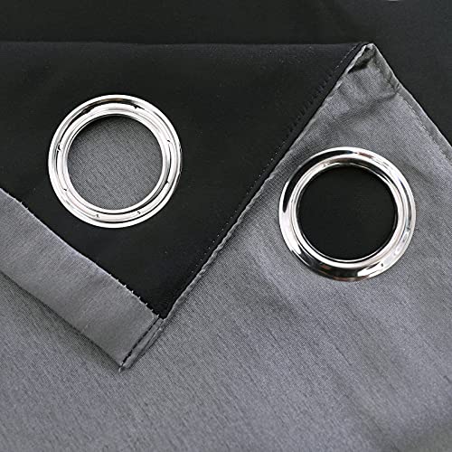 Image of GYROHOME Faux Silk Blackout Curtains, Fully Lined Solid Color Window Treatment Drapes for Bedroom and Living Room Thermal Insulated Grommet Top Room Darkening Drapes, (Gray, 52x96, 2 Panels)
