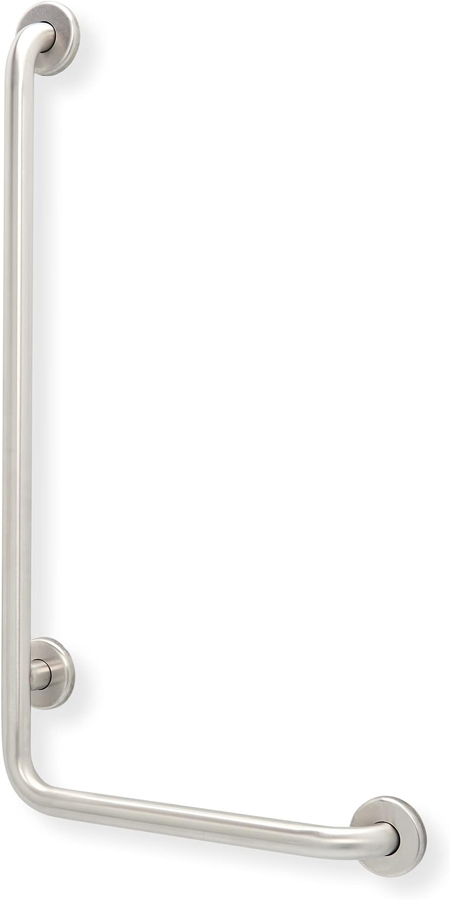 GBS 90 Degree Angle Grab Bar - Right Hand/Mobility Safety Aid/Balance, Support and Slip Prevention/Residential and Commercial/Stainless Steel/16 x 24"
