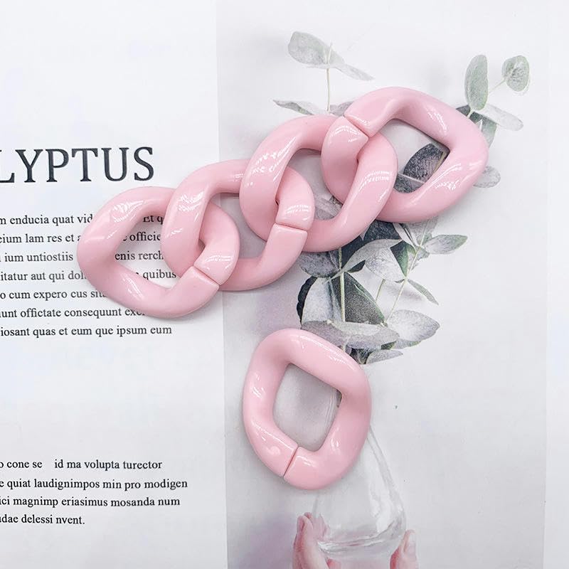 Twistowe pierścienie łączące, akrylowe pierścienie łączące, plastikowe ogniwo 50 szt. Bardzo duże akrylowe pierścienie łączące Łączniki akrylowe Plastikowe ogniwa łańcuszka do wyrobu biżuterii Łańcusz