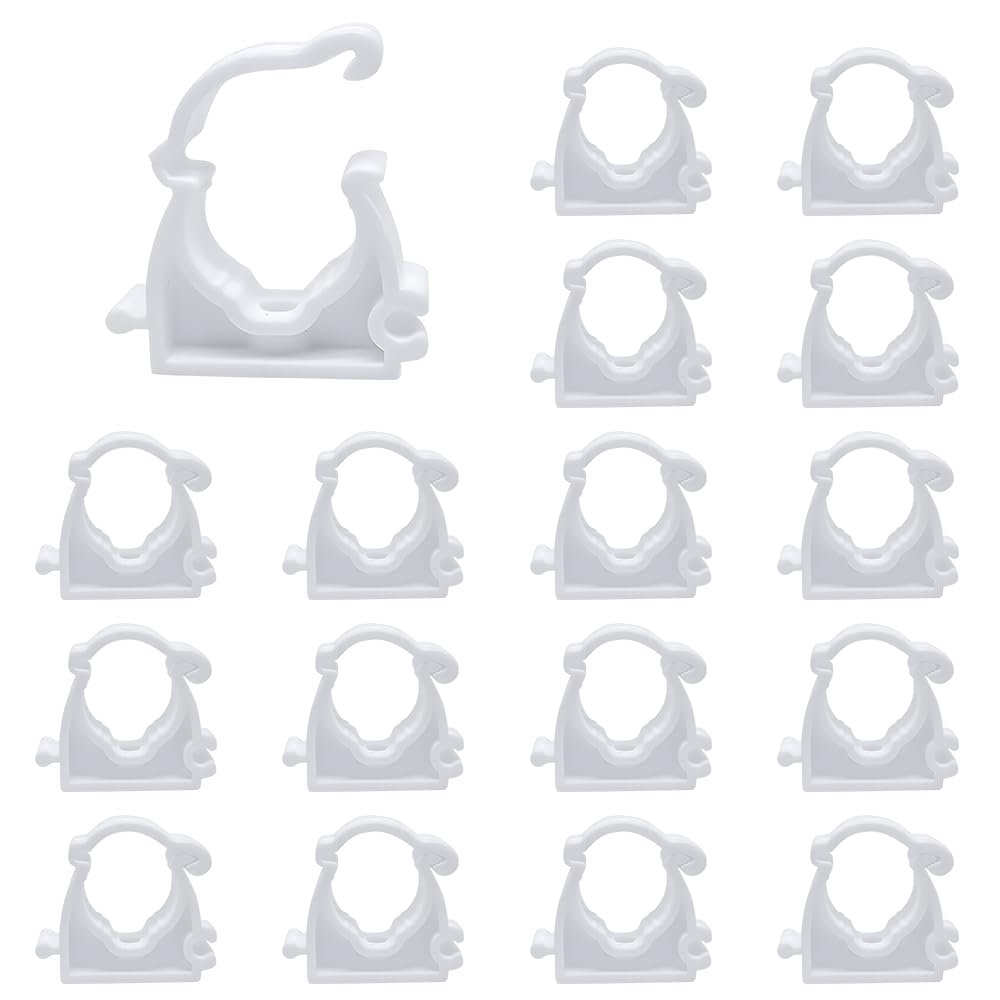Udbrud 20 Stück Klemmschellen, Innendurchmesser 25mm Plastik Befestigungsschelle, Rohrklemme, Rohrclips, Rohrhalter Clip für Pool,Teich, Waschmaschine und Garte