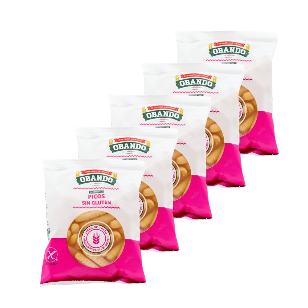 Picos Camperos Gourmet Sin Gluten | Obando - Pack de 5 x 20 Gr - Picos Rústicos de Utrera, Sevilla - Piquitos Artesanales