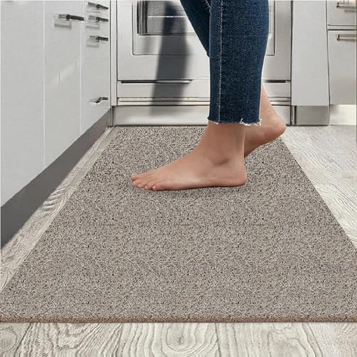 Image of VNQ! Cushion Noodle Mat for Home Entrance, Heavy Indoor Outdoor Anti Slip PVC Floor Mat for Bedroom, Kitchen, for Bathroom, Doors, Office, Door Mat, Bath Mat Colour Biege|(4X5 Feet)