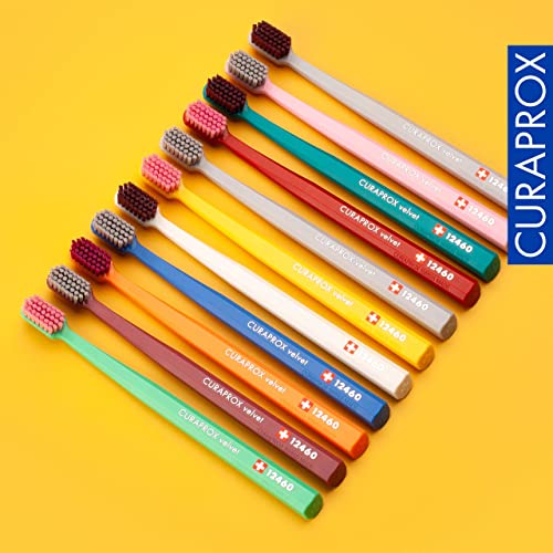 Image of Curaprox CS 12460 Velvet Soft Toothbrush - Sensitive Gum Care | Ultra-Gentle Cleaning with 12,460 Filaments | Single Pack, Royal Blue-Grey | Swiss Made