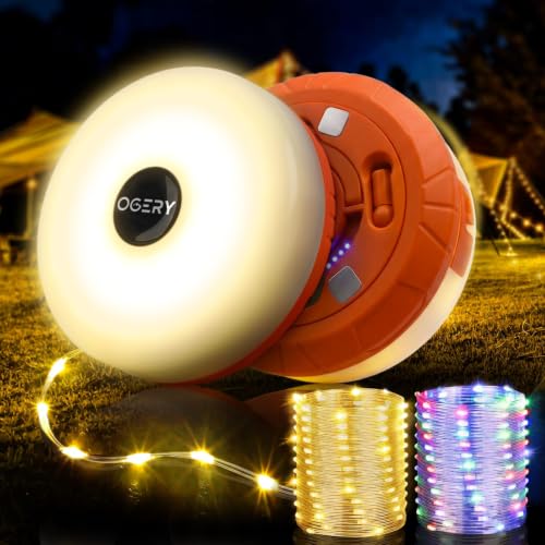 Image of OGERY 2-Pack Camping String Lights 4 in 1, 32.8FT Quick Storage 8 Modes