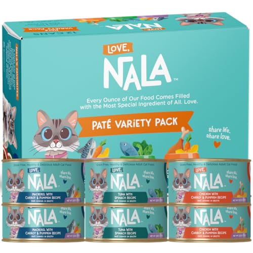 LOVE NALA Irresistible Pate Variety Pack - Tuna Chicken Mackerel Natural Adult Cat Wet Food - Grain Free Non-GMO Fiber Blend Minerals Vitamins - 12 Pack 2.1 lbs.