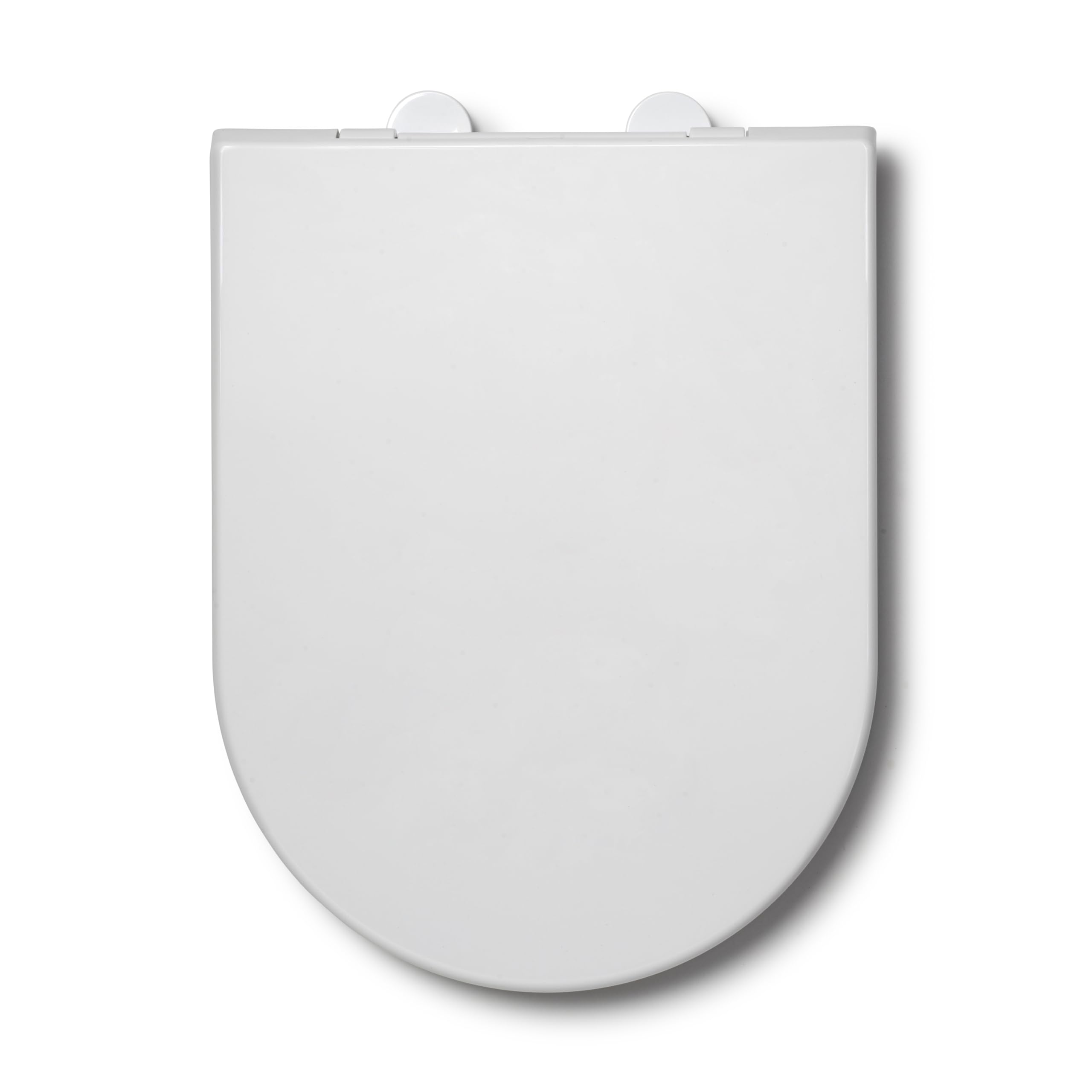Croydex Ascona D Shaped Soft Close Toilet Seat - Soft Close and Quick Release Button for Easy Cleaning and Adjustable Hinges Fits Most D Shape Pans
