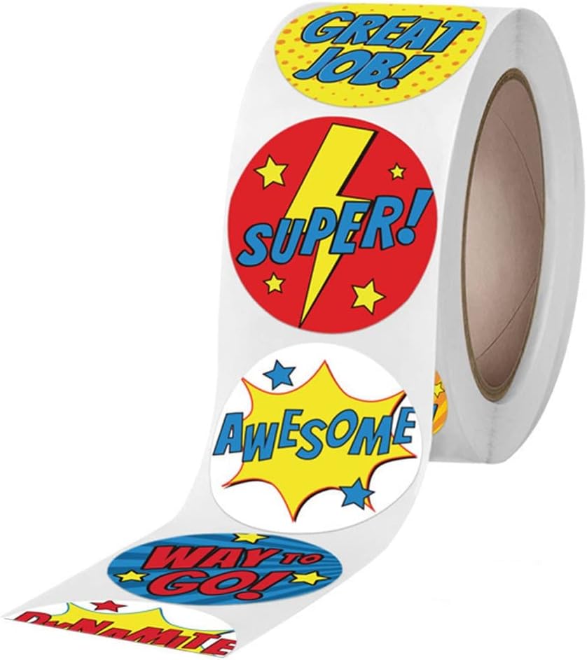 Stickers DIY English Text Reward Birthday Gift Stickers Stationery Scrapbook Stickers(2.5cm)