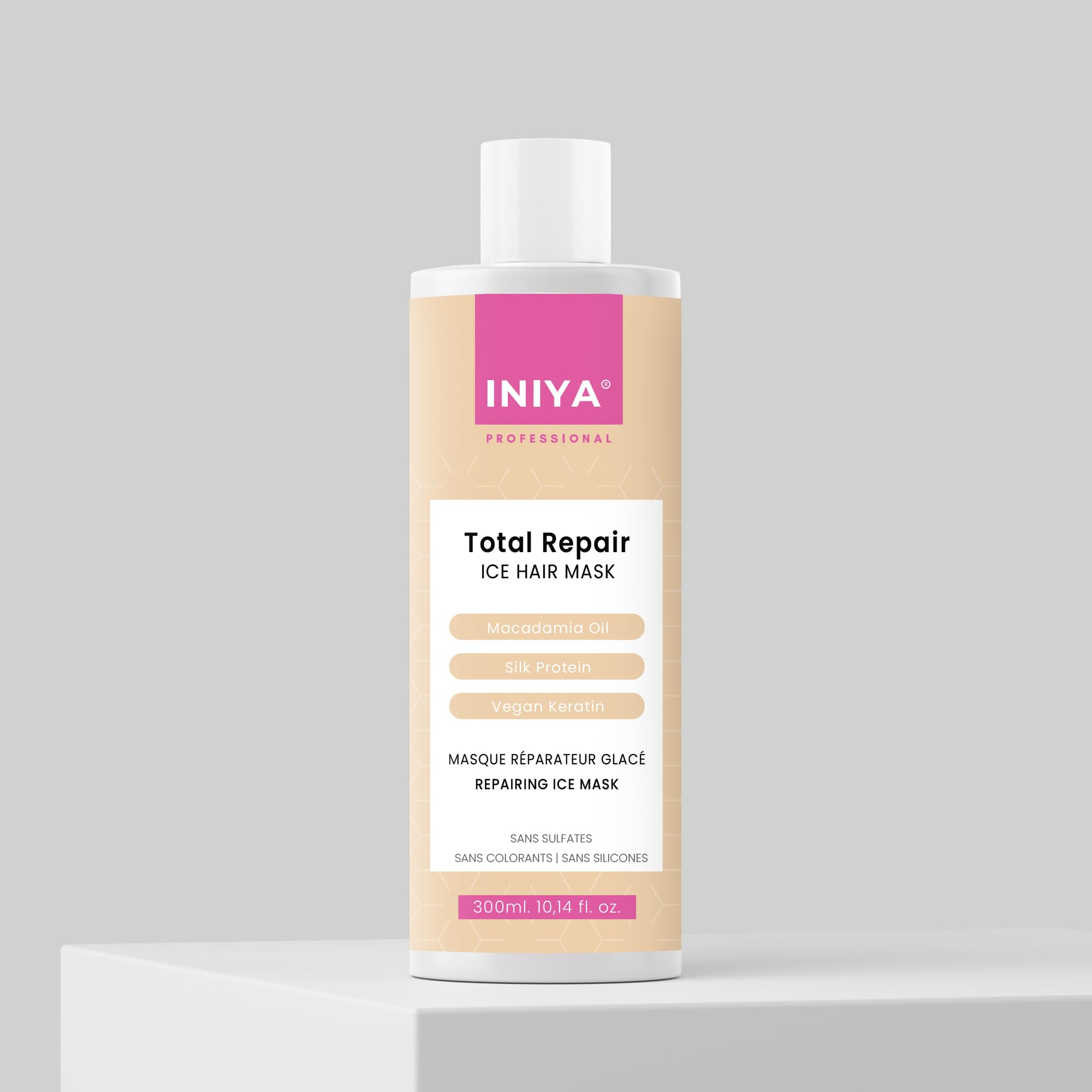 Shampooing & Soin Réparateur Sans Sulfate | Iniya Duo Kit Réparation | Shampooing Réparateur 400ml et Masque Réparateur 300ml Lissage Brésilien & Tanin