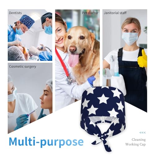 Image of Unisex Adjustable Surgical Sweatband - Elastic Bandage Cap - Scrub Caps for Nurse Working Cap