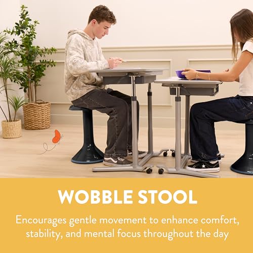Image of Back2School Express Wobble Sensory Stool - 20in Active Seating Balance Chair for Kids, Flexible Seating for School, Homeschool, Black