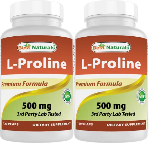 Best Naturals L-Proline 500 mg 120 Capsules (120 Count (Pack of 2))