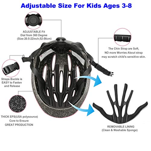 Kamugo Bike Helmet Kids Toddler, Girls And Boys Bike Helmet Adjustable Helmet For Age 2-8 Years Old, Multi-Sport Helmet For Cycling Skateboard Skating Scooter Helmet(Blue) #TOP2