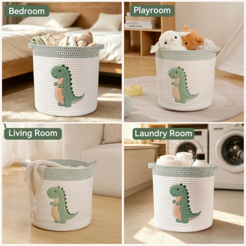 Image of Baby Hamper Large Toy Storage Basket for Toddlers Boys, Dinosaur Room Decor