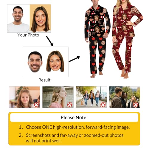 Personalized Pajamas for Women Men Custom Face Pajamas with Photo Customized Pjs Set for Couples Valentine's Day Funny Gifts3