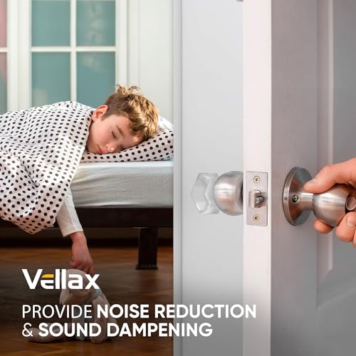 Diamond Door Stop Wall Protector | 4 Pack Self Adhesive Stoppers from Door Knobs | Clear Gel Door Stoppers for Wall Damage & Noise | Durable, Shock Absorbent & Discreet