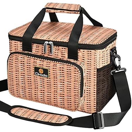 Amazon Co Jp Anzoben クーラーボックス 保冷バッグ 小型 おしゃれ 15ｌ 大容量 長時間保冷 断熱力 折りたたみ 大型 手持ち 肩掛けベルト付き クーラーバッグ ソフトクーラー ランチバッグ お弁当 釣り ピクニック お花見 お買い物 バスケット柄 ホーム キッチン