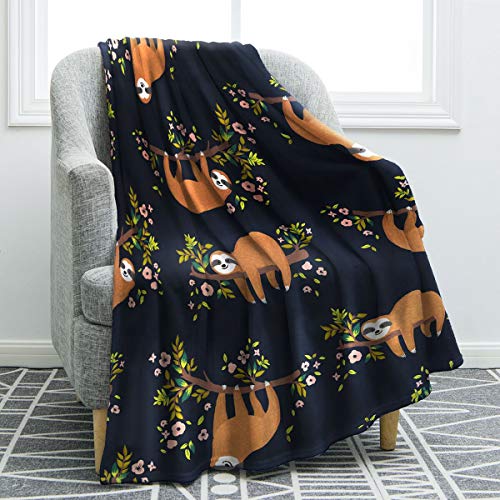 Jekeno Sloth Print Throw Blanket Smooth And Soft Blanket Kid Baby For Sofa Chair Bed Office Travelling Camping 50"X60" #TOP11