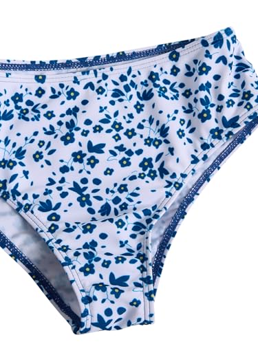 Image of COZYEASE Girls' 3 Piece Set Floral Print Bikini Swimsuit with Drawstring Beach Skirt Cute Ruched Bathing Suit