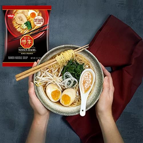 Image of Nissin RAOH Ramen Noodle Soup, Soy Sauce, 3.77 Ounce (Pack of 6)