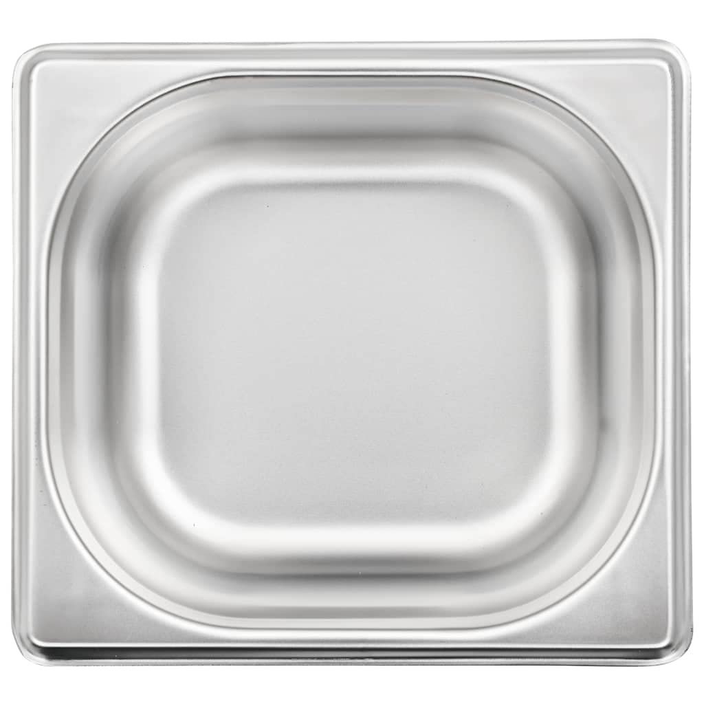 vidaXL Gastronorm GN 1/1 65 mm in acciaio inox antiruggine facile da pulire, lavabile in lavastoviglie, utensili da cucina vassoio per servire snack
