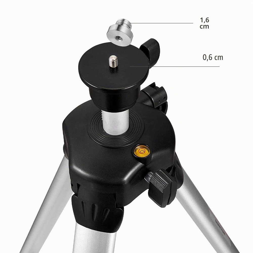 Trípode para nivel láser Firecore Trepié láser de 1,5 m, Trípole telescópico con nivel de burbuja y adaptador de trípode, adicional, 5/8 "-11 -FT1500D