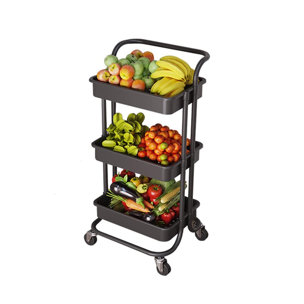 Cestas de almacenamiento de frutas y verduras con ruedas para suelo de cocina