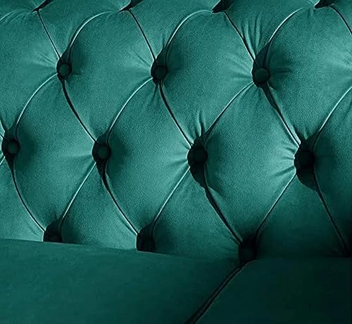 Image of Royale Curved Arm Tufted Three Seater Elegant Wooden Base Sofa in Wide Extravagant Fabric, Gives Luxurious Look for Home /Living Room /Office /Guest Room /Hotels