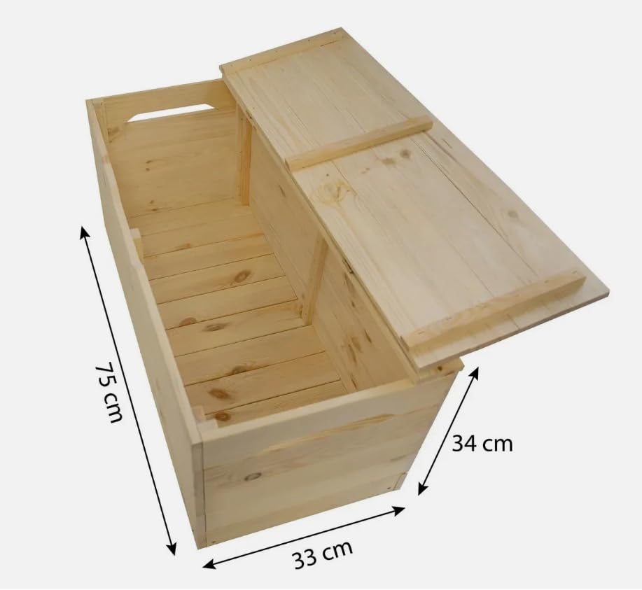 Generisch Gartenbox Holzkiste Auflagenbox Gartentruhe Unbehandeltes Holz Natur 100/75 cm (88 l)
