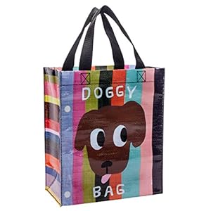 Blue Q Handy Tote ~ Doggy Bag. Reusable lunch bag, little tote, gift bag, sturdy and easy to clean, made from 95% recycled material, 10″h x 8.5″w x 4.5″d