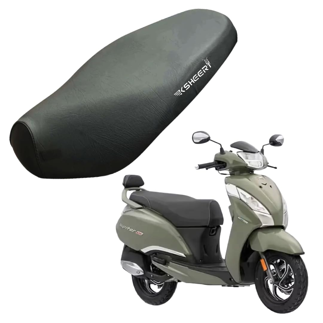 Jupiter 125 Scooty Seat Cover Protect from Rust and Dust, PU Leather Waterproof Durable Seat Cover for Jupiter 125 Bs6 (Black)-image-34