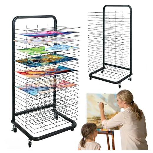 25 Removable Shelves Mobile Art Drying Rack