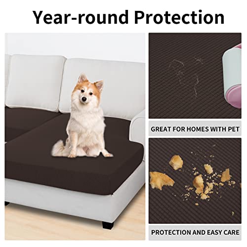 Image of Easy-Going Stretch 4 Pieces Couch Cushion Covers for Sectional Sofa L Shape