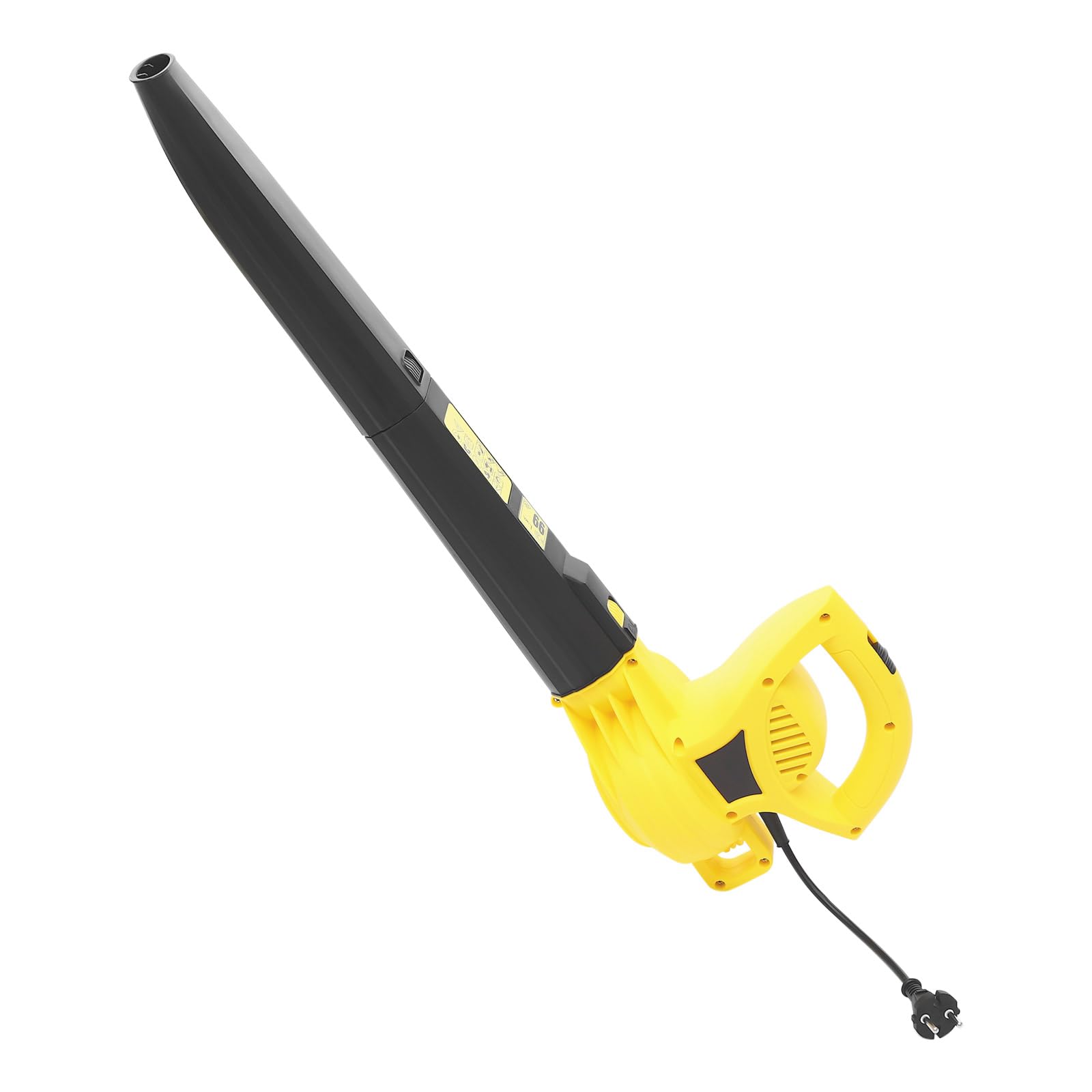Soplador de hojas eléctrico 206CFM con cable, 2000 W – 206 CFM, con cable, 2 en 1 soplado y aspiración, 6 velocidades de aire, incluye correa de transporte y bolsa de 35 L