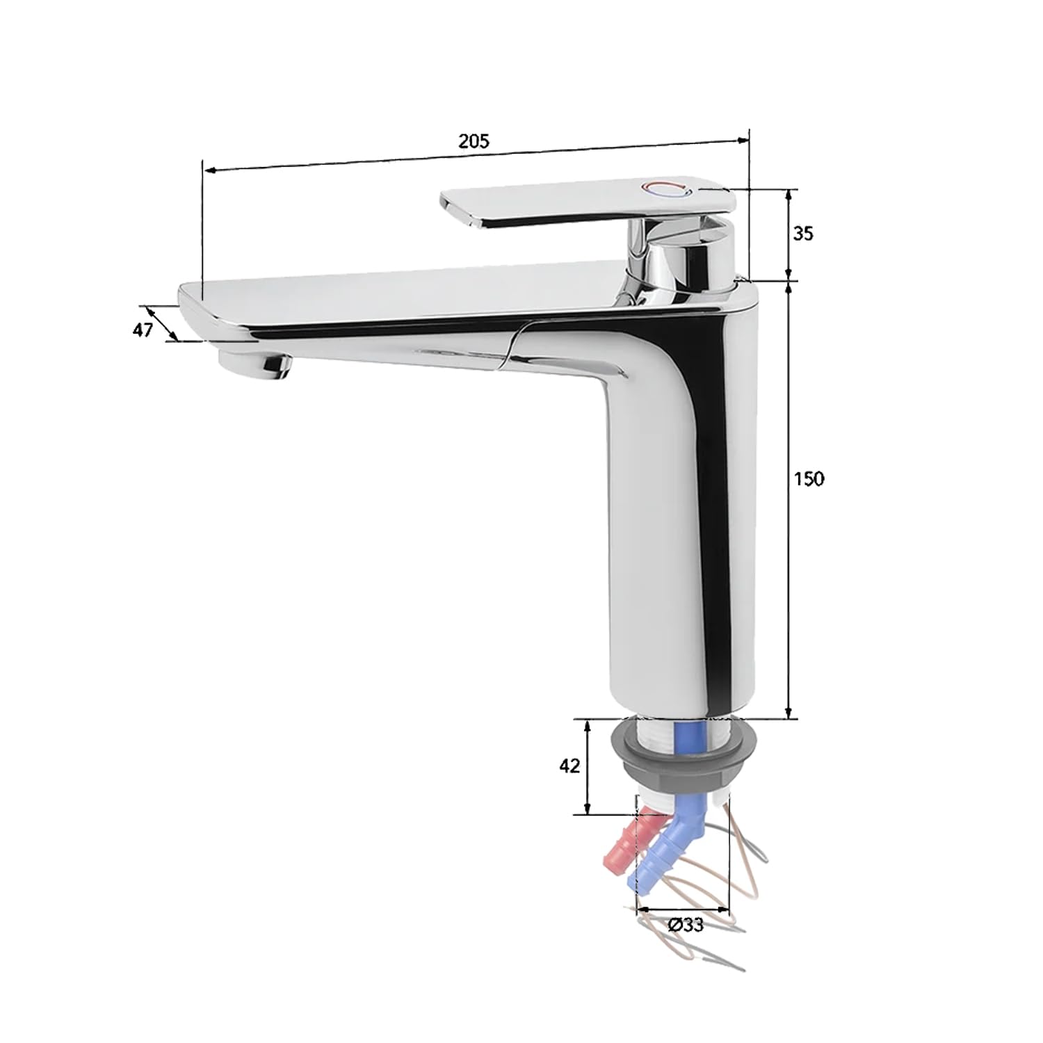 Kalt-Warm Wasserhahn Mischbatterie Vector S Küche Ø33 mm chrom Campingwasserhahn für Wohnmobil Wohnwagen