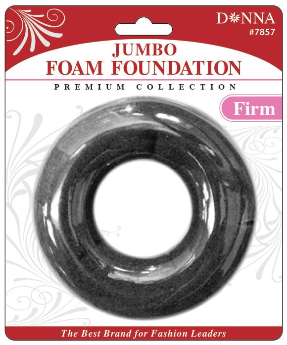 DONNA Round Firm Foam Foundation, Donut Hair Bun Maker, Ring Style Bun Maker Large Size