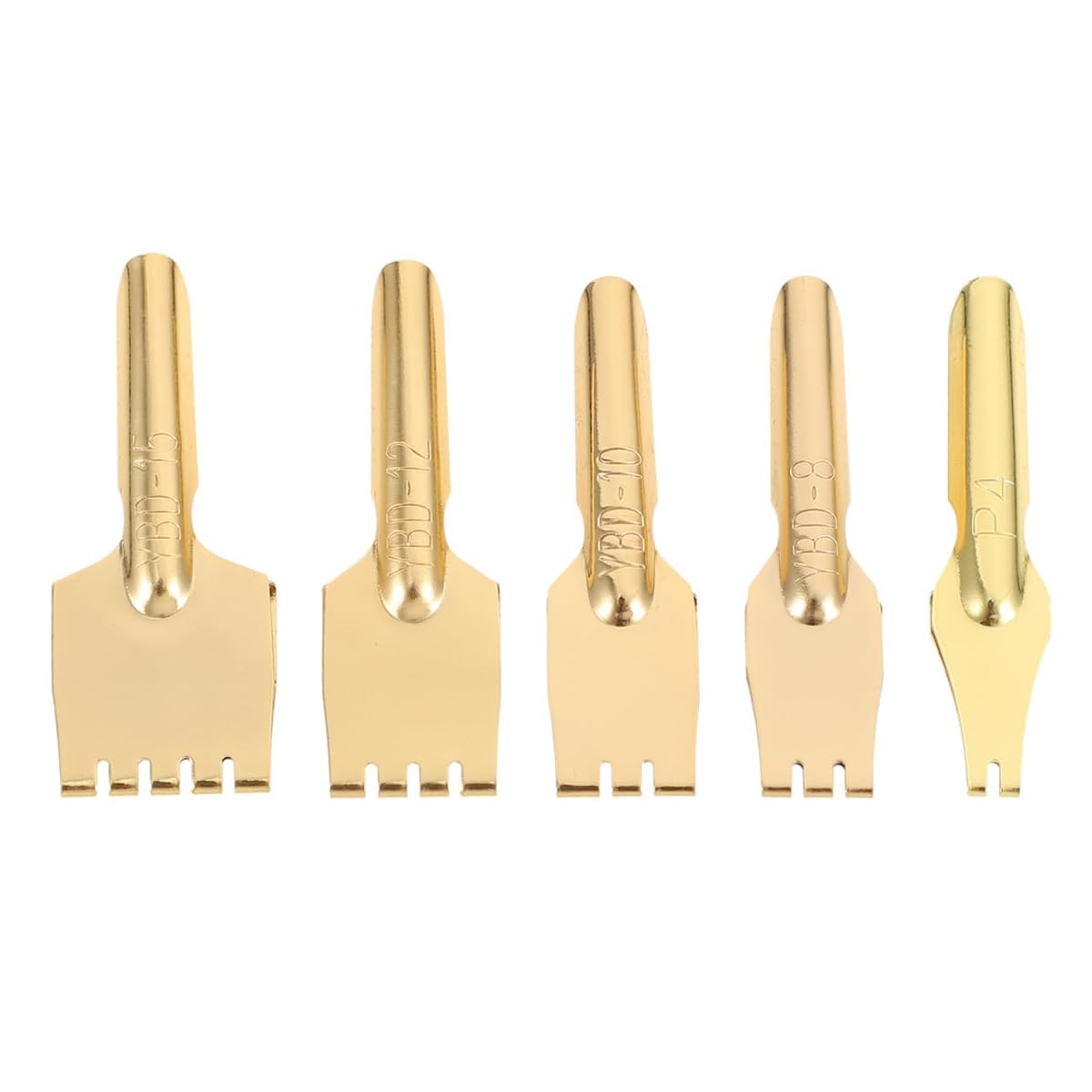 Hoite 5Pcs Brass Calligraphy Pen Nibs Flat Head Vintage Style for Smooth Writing Artistic Expression Calligraphy Practice